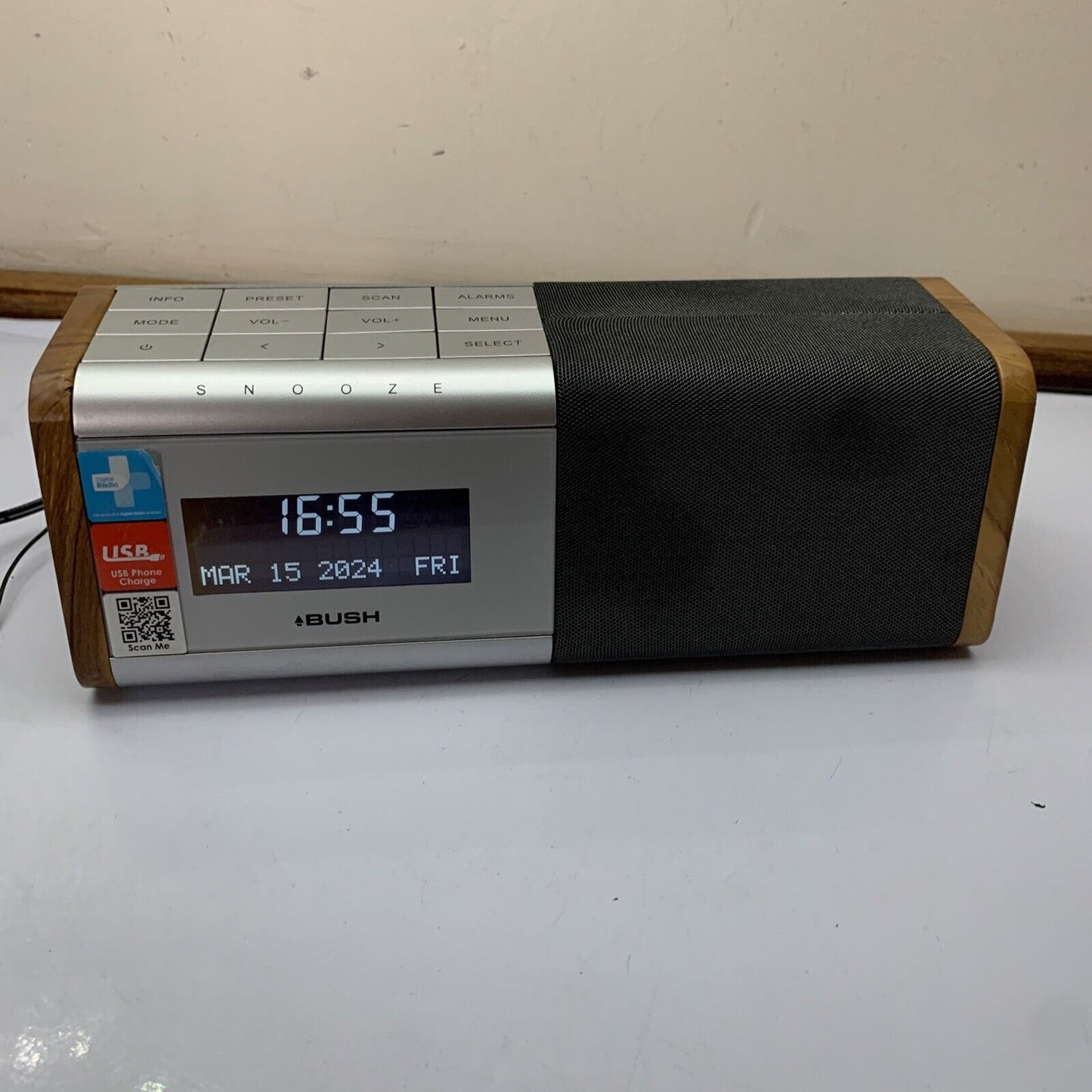 Bush DAB+ Clock Alarm Radio BCR35DABW