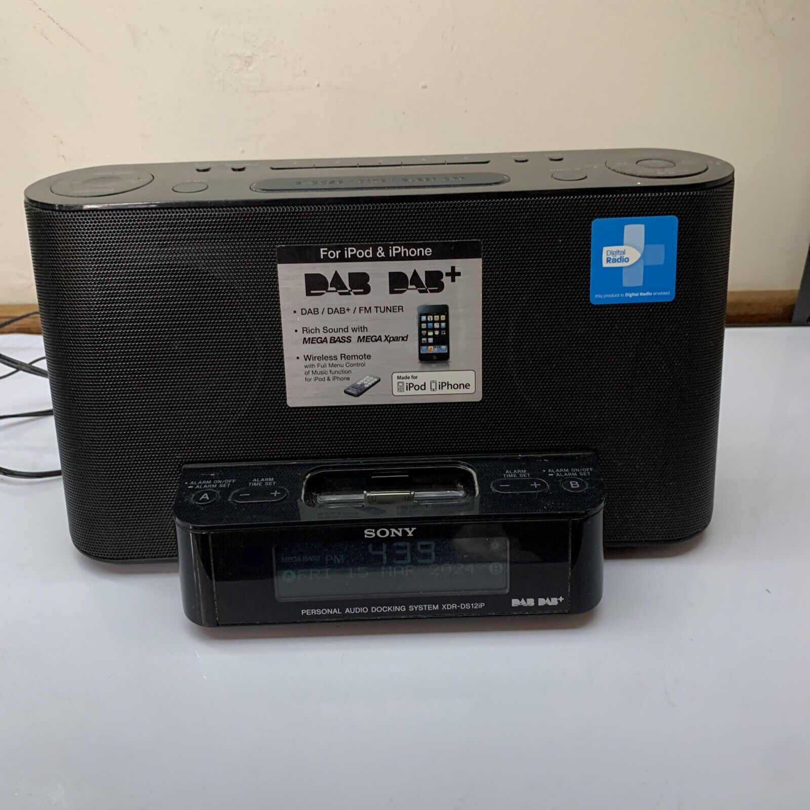 Sony Personal Audio Alarm Clock XDRDS12iP DAB+ Radio Working Except