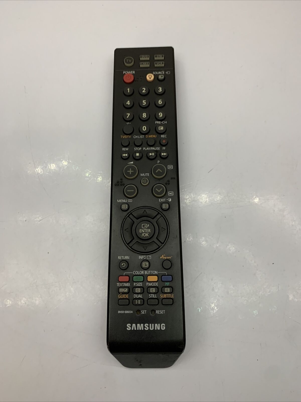 Samsung TV DVD VCR Remote Control BN59-00603A *No Battery Lid