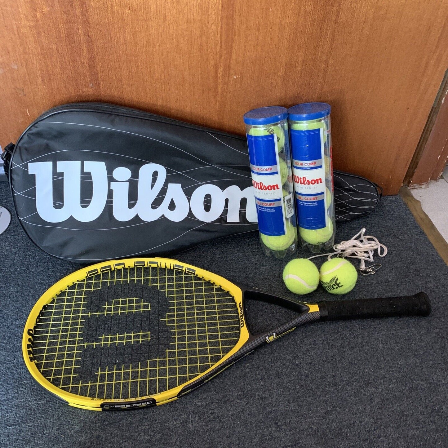 Wilson Pro Power 110 Lite Oversized V Code Tennis Racquet with Cover and Balls