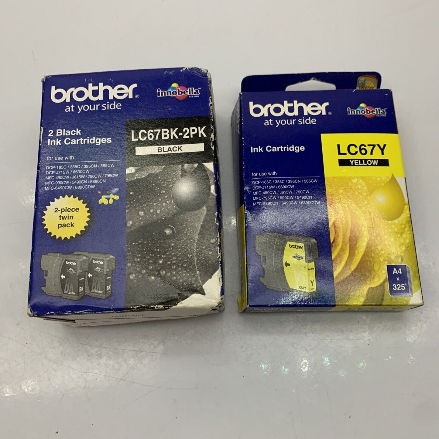 Brother LC67BK-2PK Genuine Black Twin + Yellow Ink Cartridge LC67Y  NEW