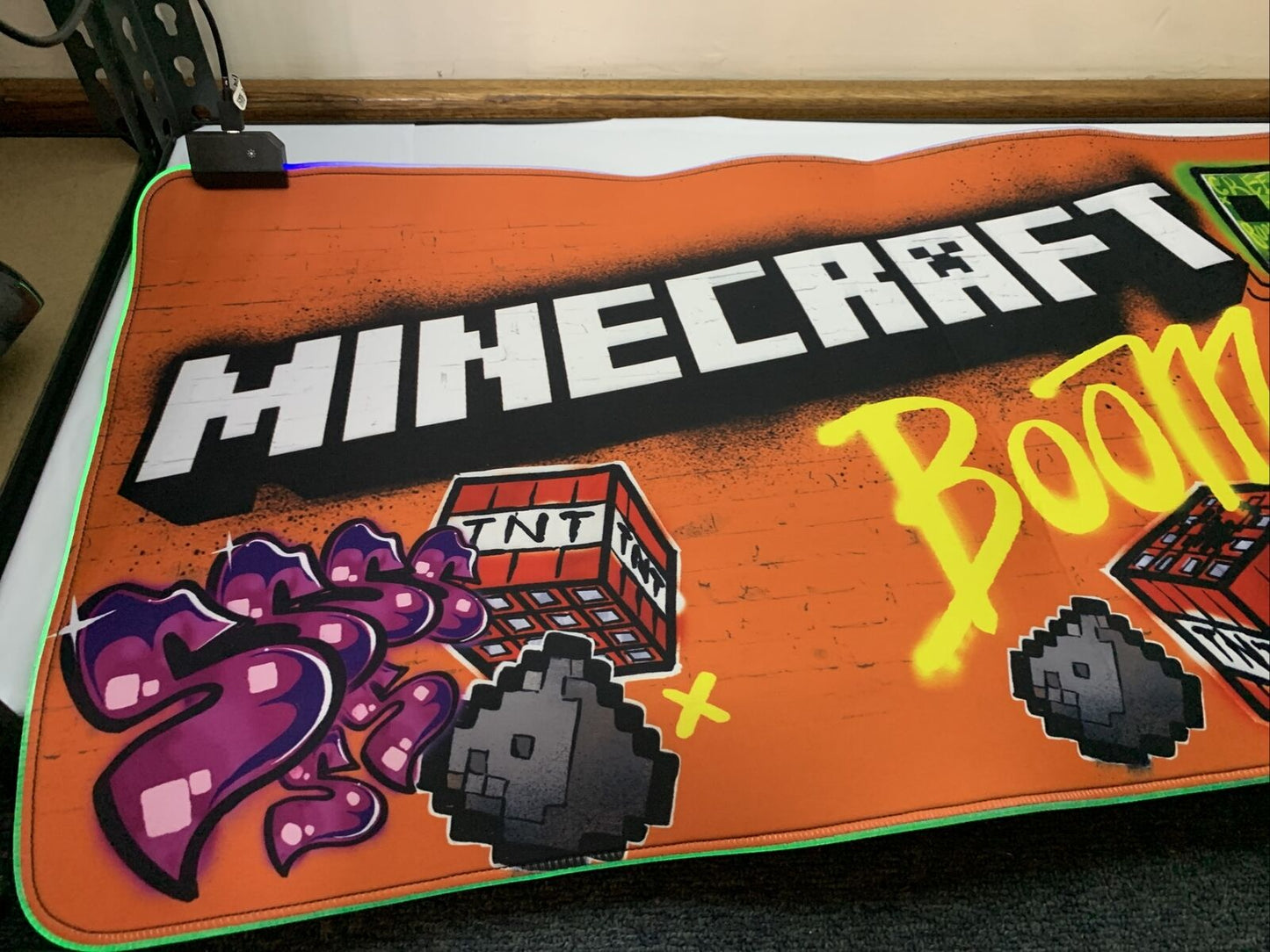 Minecraft Desktop Keyboard Mousepad Mat 90cm x 39cm Lights Up Model 56 ...