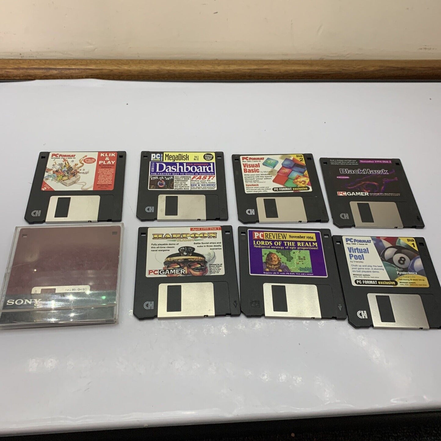 7x PC Demo Magazine Games 3.5" Diskette Floppy Disk PC Gamer Review