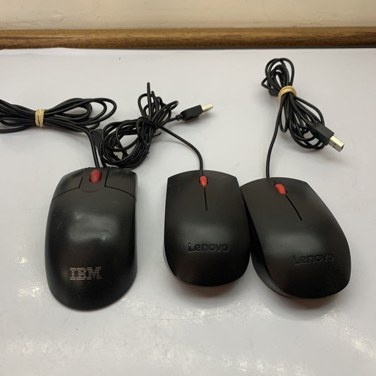 3x Genuine Lenovo IBM Mouse USB Wired