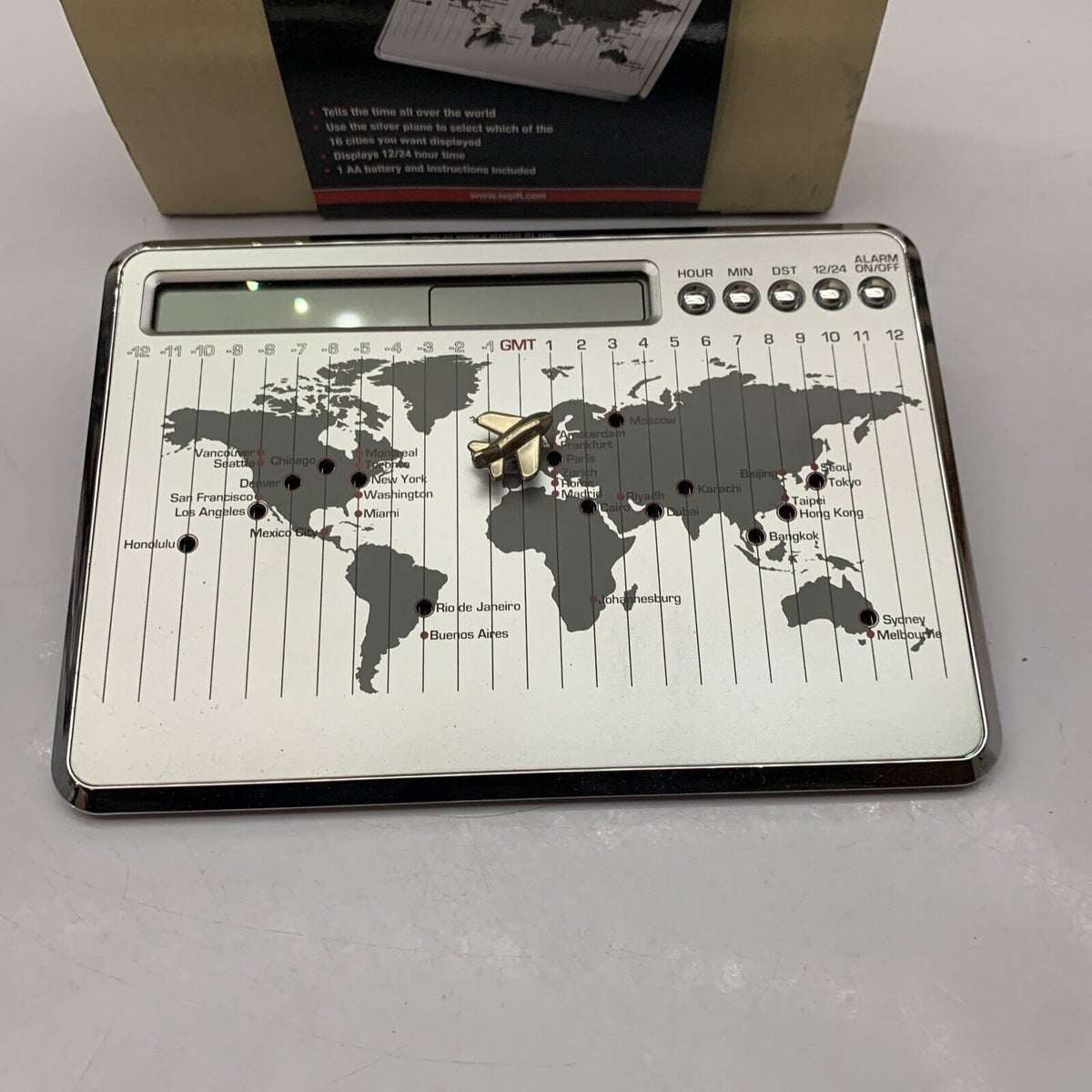 Time Clock World Map World Time Alarm Clock with World Map NEW β Retro Unit