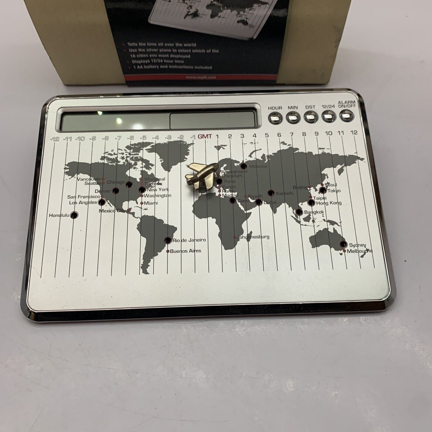 World Time Alarm Clock with World Map NEW