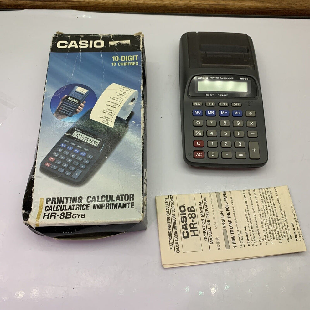 Casio Printing Calculator HR8B 10Digit Retro Unit