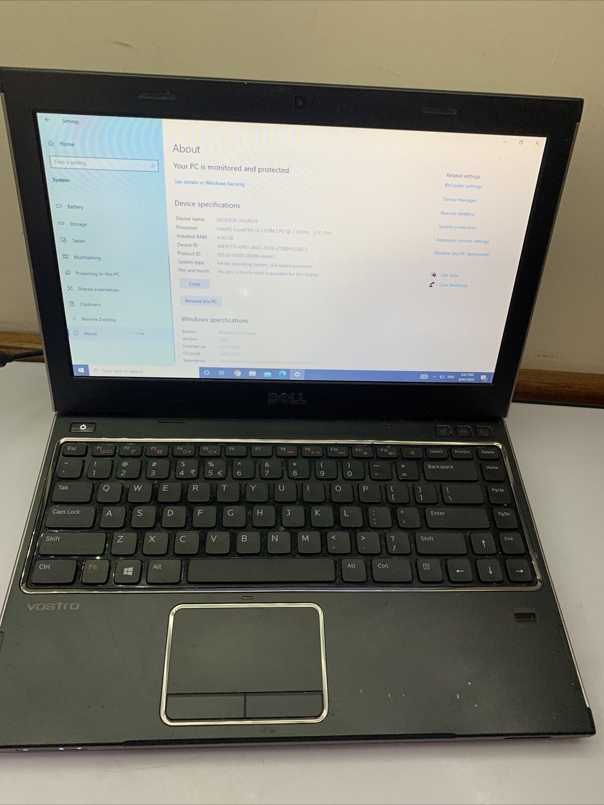 Dell Vostro 3350 13.3” Laptop i5 4GB 225GB HDD DVD-RW  *Some Keys Aren't Working
