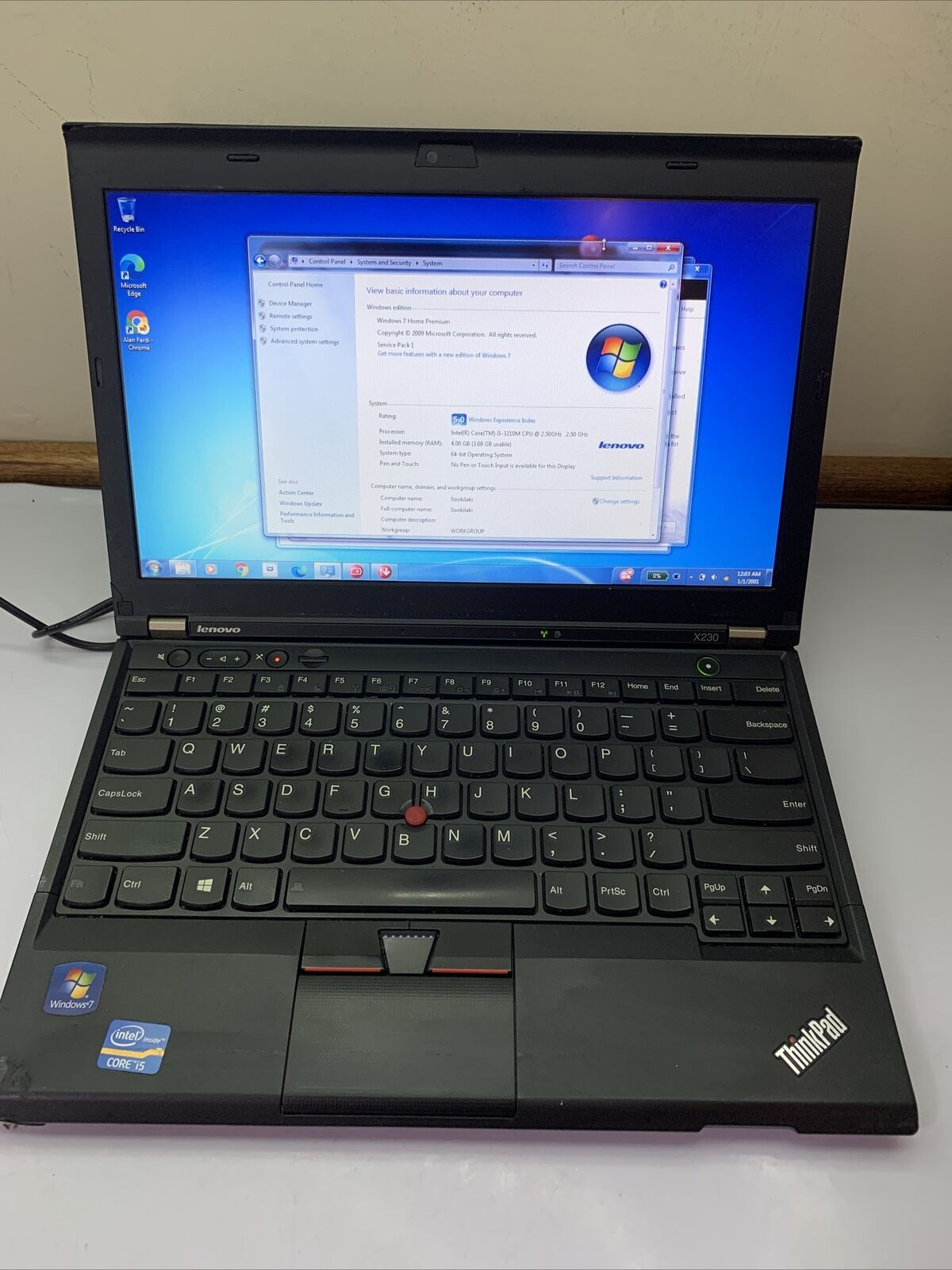 Lenovo Thinkpad Laptop X230 12.5" Intel i5-3210M 2.5Ghz 4GB 300GB Windows 7