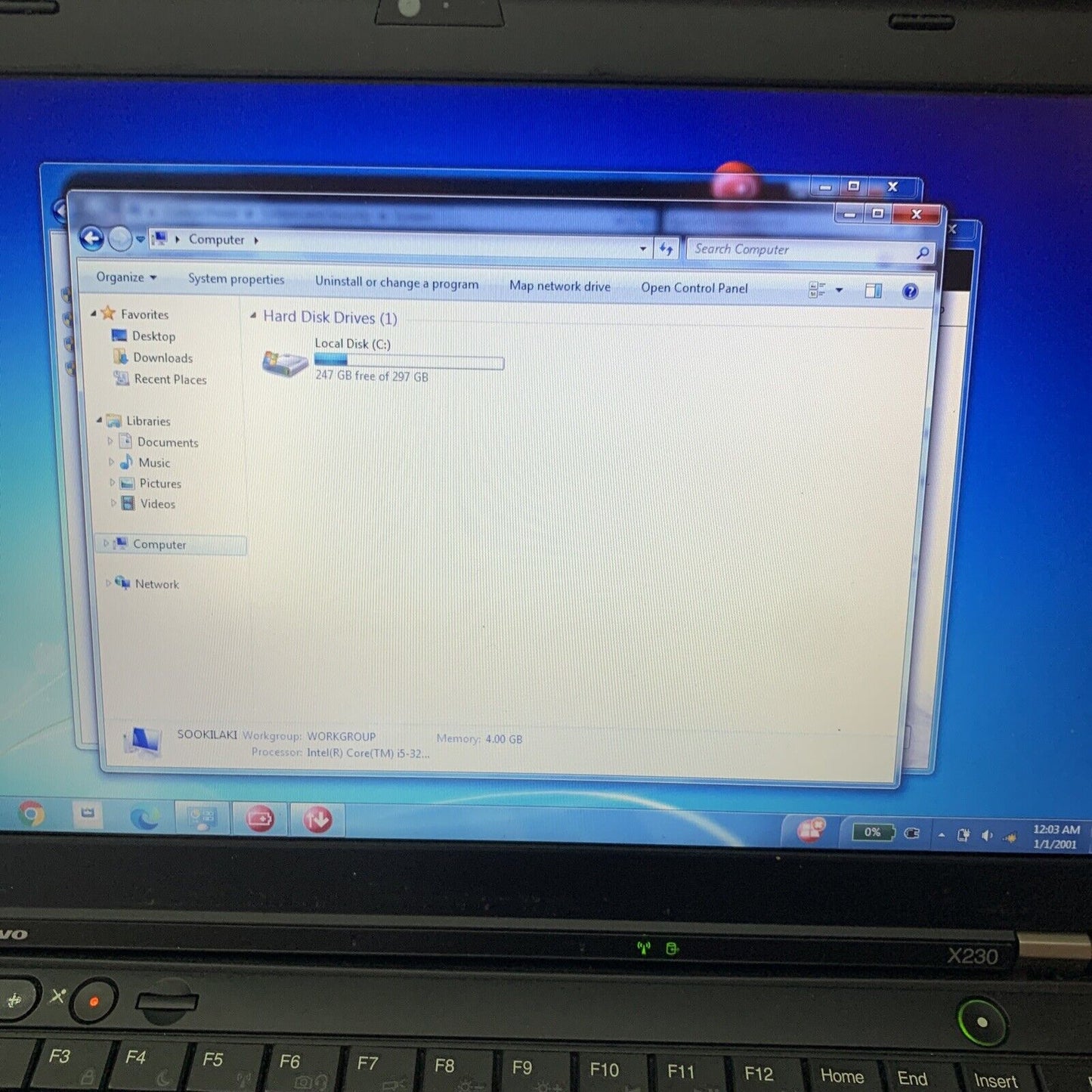 Lenovo Thinkpad Laptop X230 12.5" Intel i5-3210M 2.5Ghz 4GB 300GB Windows 7