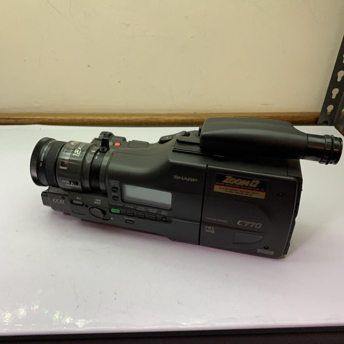 Sharp Zoom12 C770 Camcorder VHS-C *Broken Microphone & Untested For Parts Repair