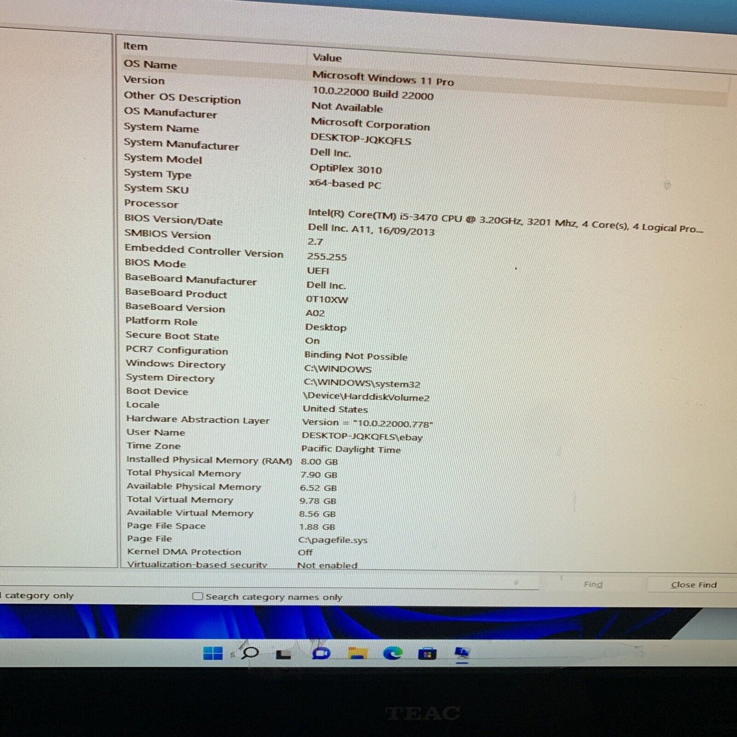 Dell OptiPlex 3010 Desktop intel i5 3470 3.20GHz 8GB 500GB SATA Win11 DVD-RW