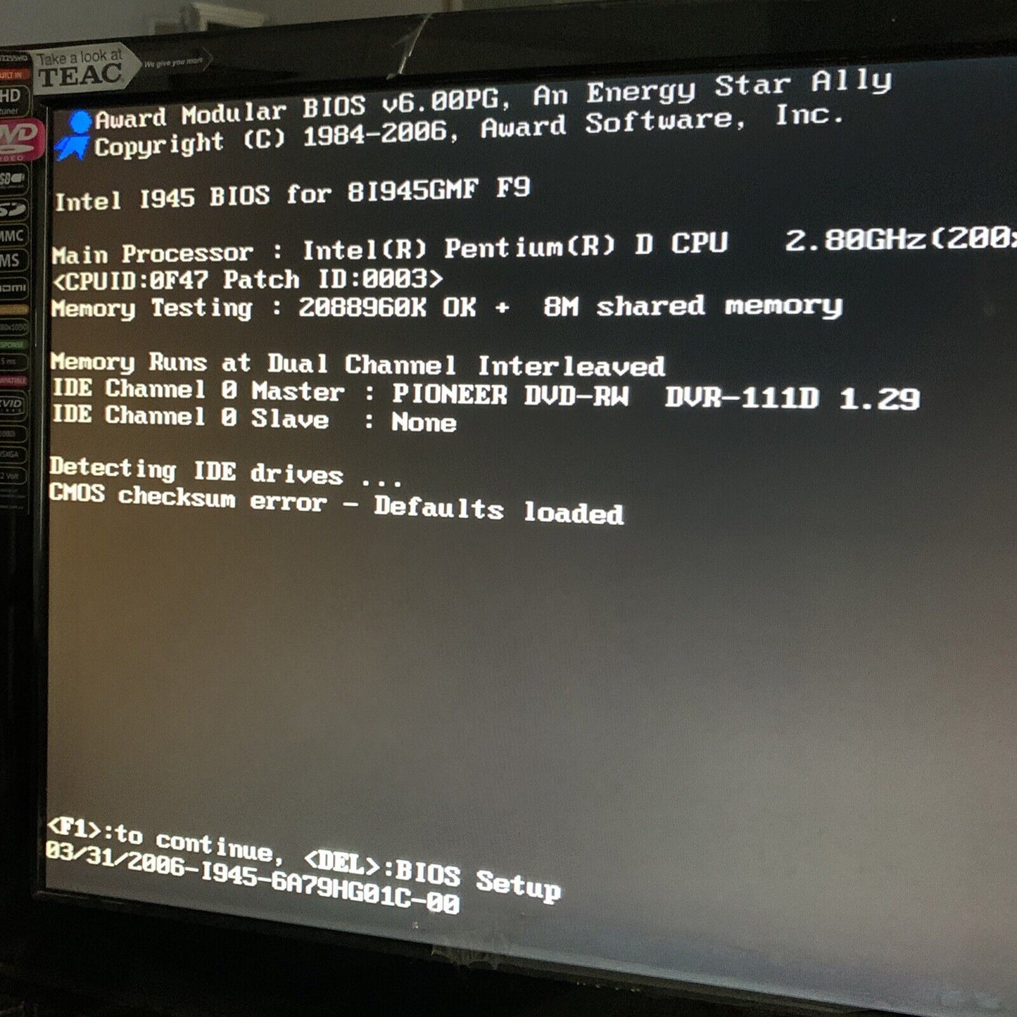 Acer Aspire SA10 Desktop Intel Pentium D 2.8 GHz 2GB Ram DVD-RW No HDD Vintage