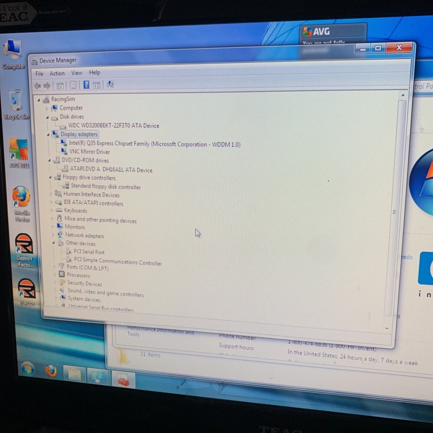 HP Compaq Dc7800 Intel Core Duo 2 Desktop 3GB Ram 320 GB HDD DVD RW Floppy Drive