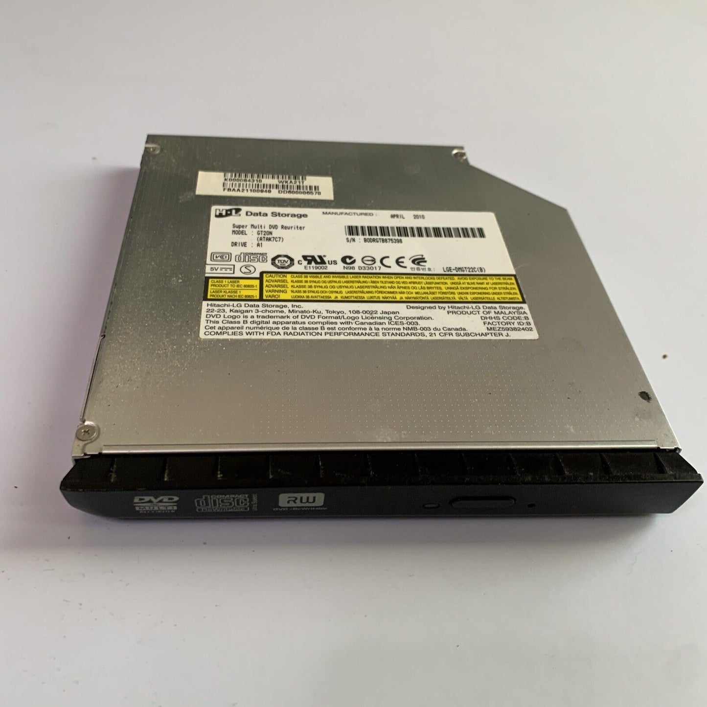 Hitachi LG Super Multi CD DVD Rewriter Burner GT20N SATA Slimline