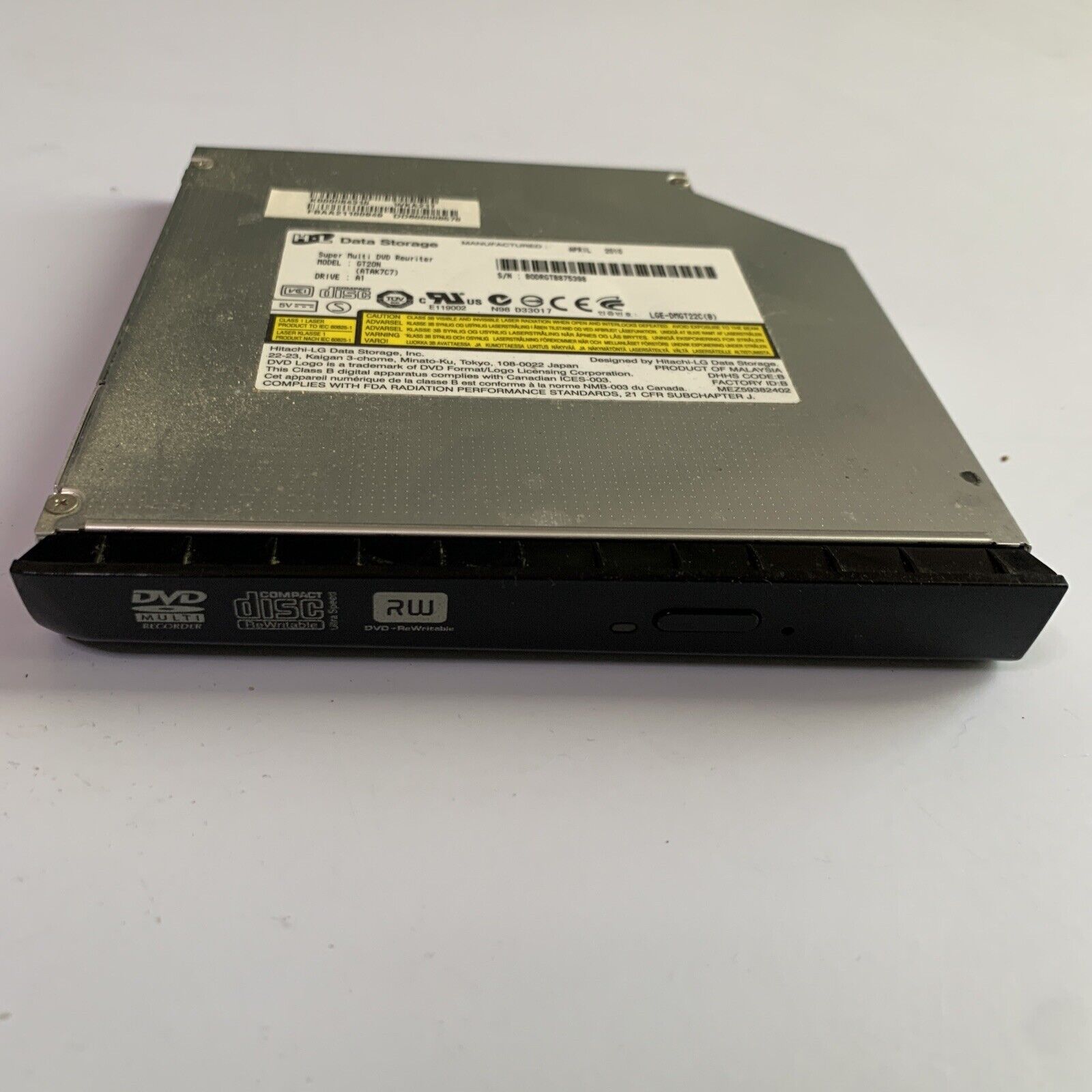 Hitachi LG Super Multi CD DVD Rewriter Burner GT20N SATA Slimline ...
