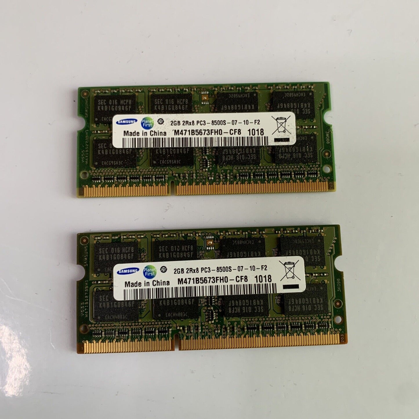 Samsung 4GB Notebook RAM 2x 2GB DDR3-1066MHz 2Rx8 PC3-8500-S-07-10-F2