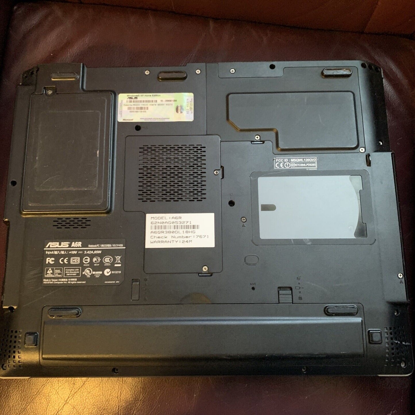 Asus A6R Laptop Celeron M380 15.4" 2GB 80Gb DVD-RW WinXP