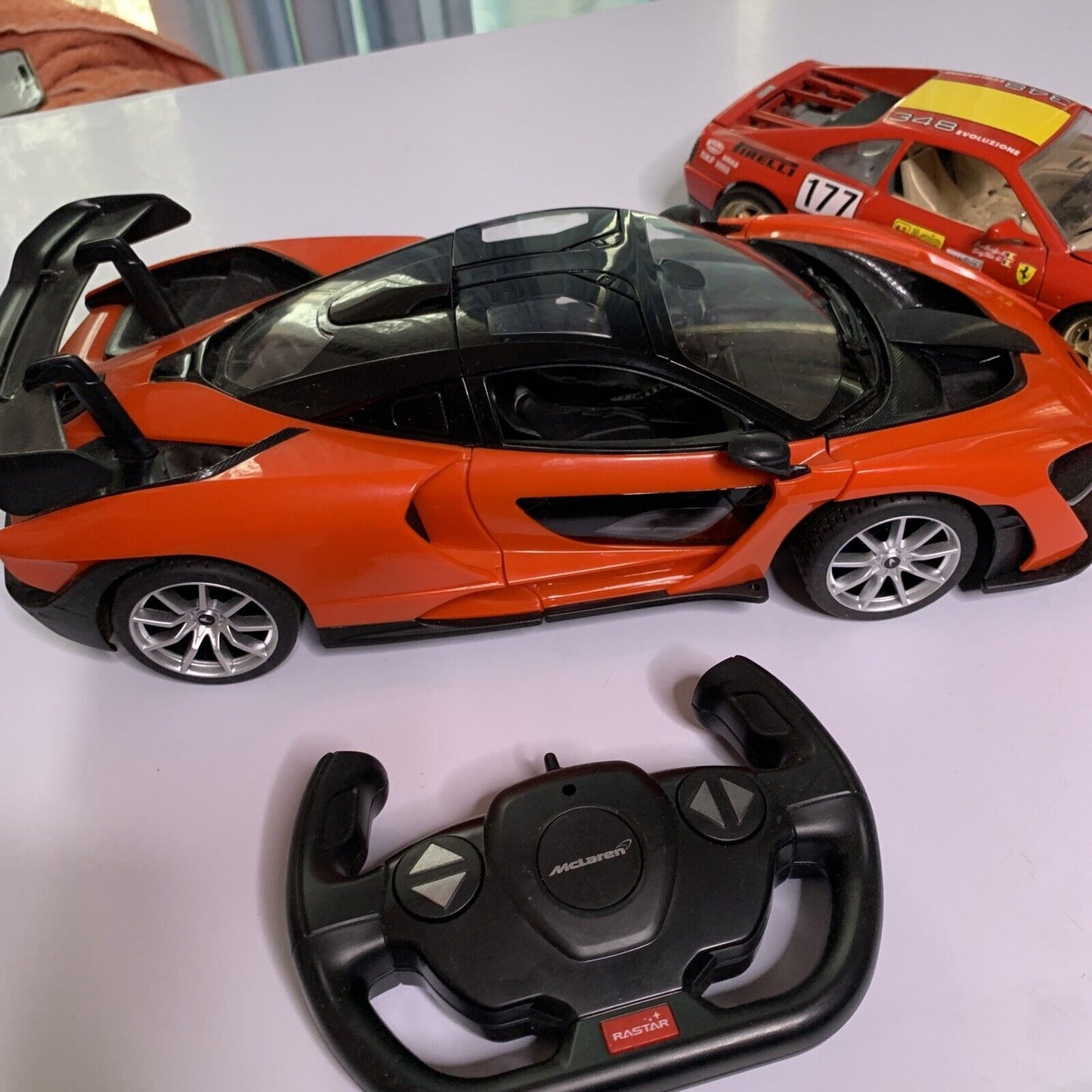 McLaren Senna Remote Control Car + Burago Ferrari 348 Model Diecast Car