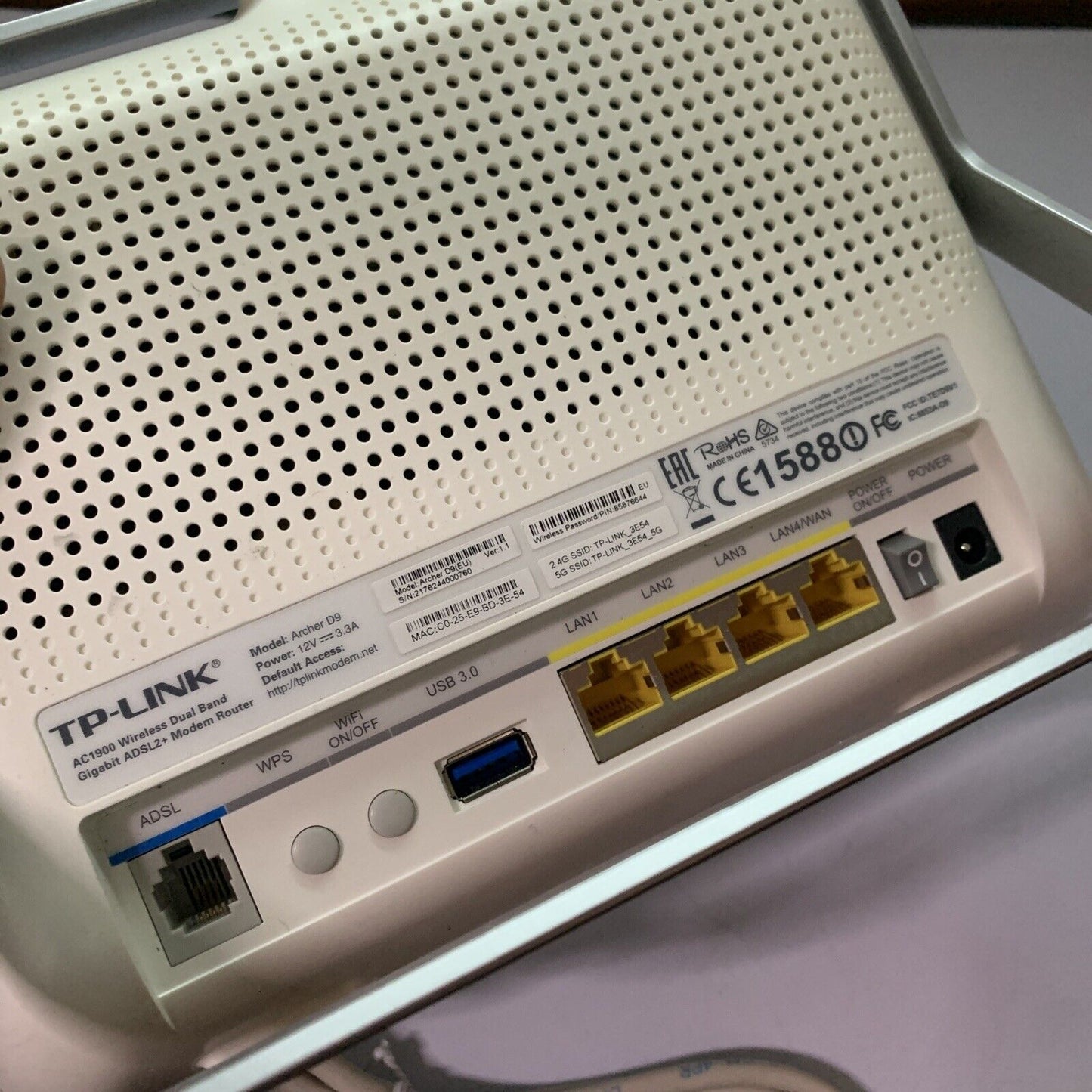 TP Link AC1900 Archer D9 Dual Band Gigabit Modem Wireless Router