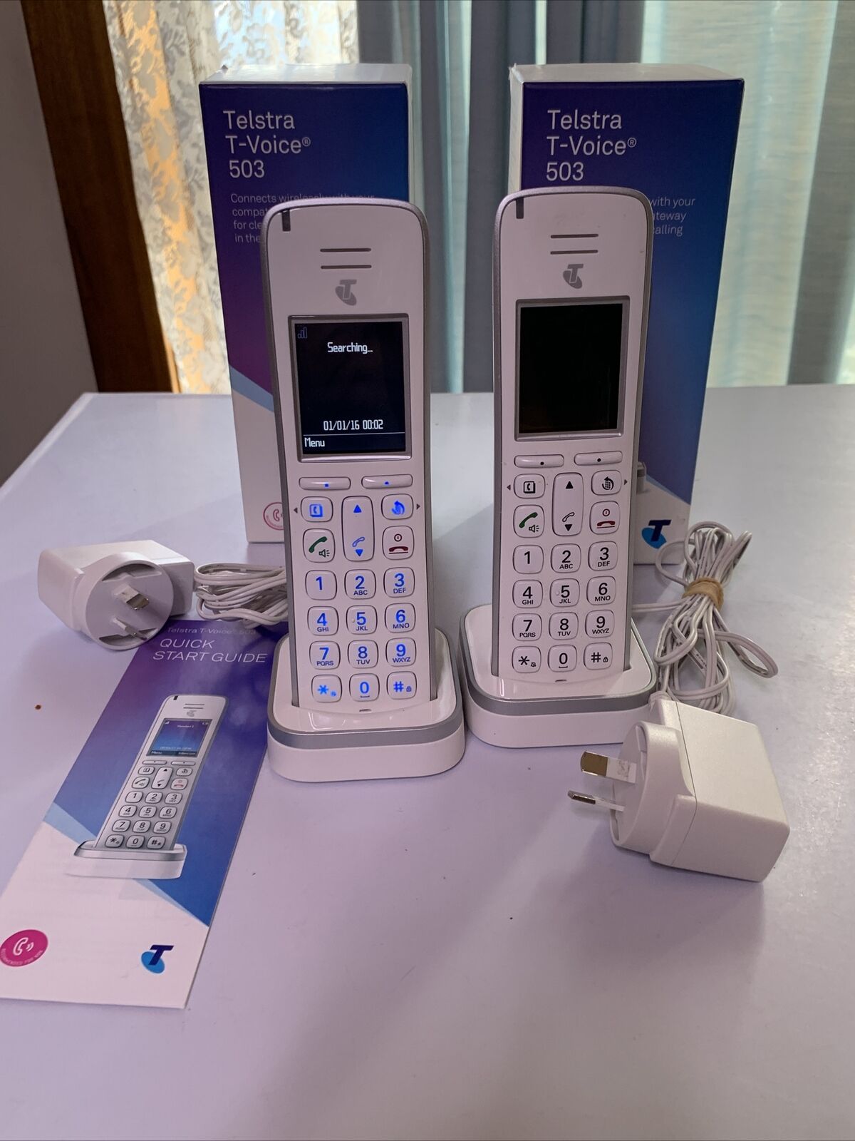 2x Telstra T-Voice 503 Handset & Charger for Telstra Gateway Smart Modem gen 1 2