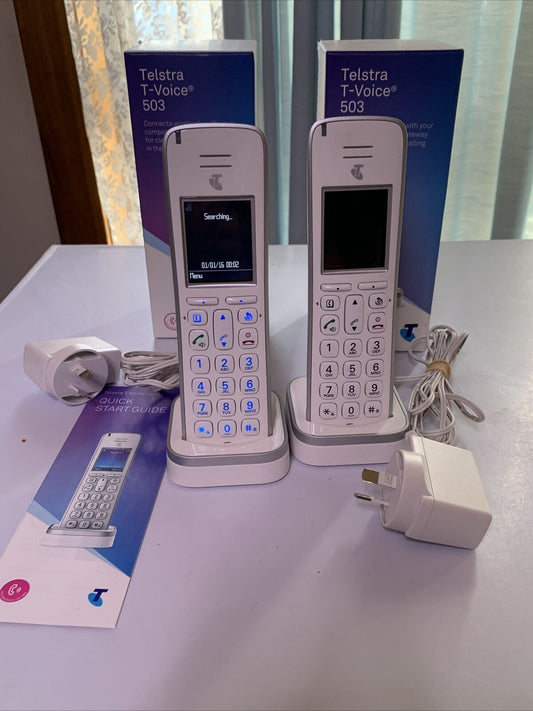 2x Telstra T-Voice 503 Handset & Charger for Telstra Gateway Smart Modem gen 1 2