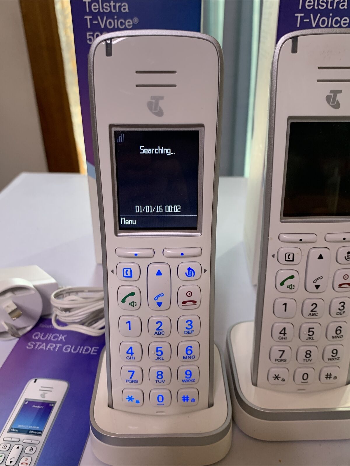 2x Telstra T-Voice 503 Handset & Charger for Telstra Gateway Smart Modem gen 1 2