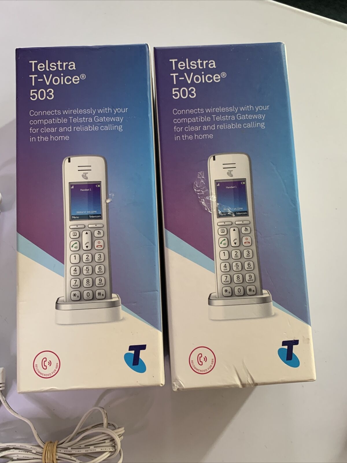 2x Telstra T-Voice 503 Handset & Charger for Telstra Gateway Smart Modem gen 1 2