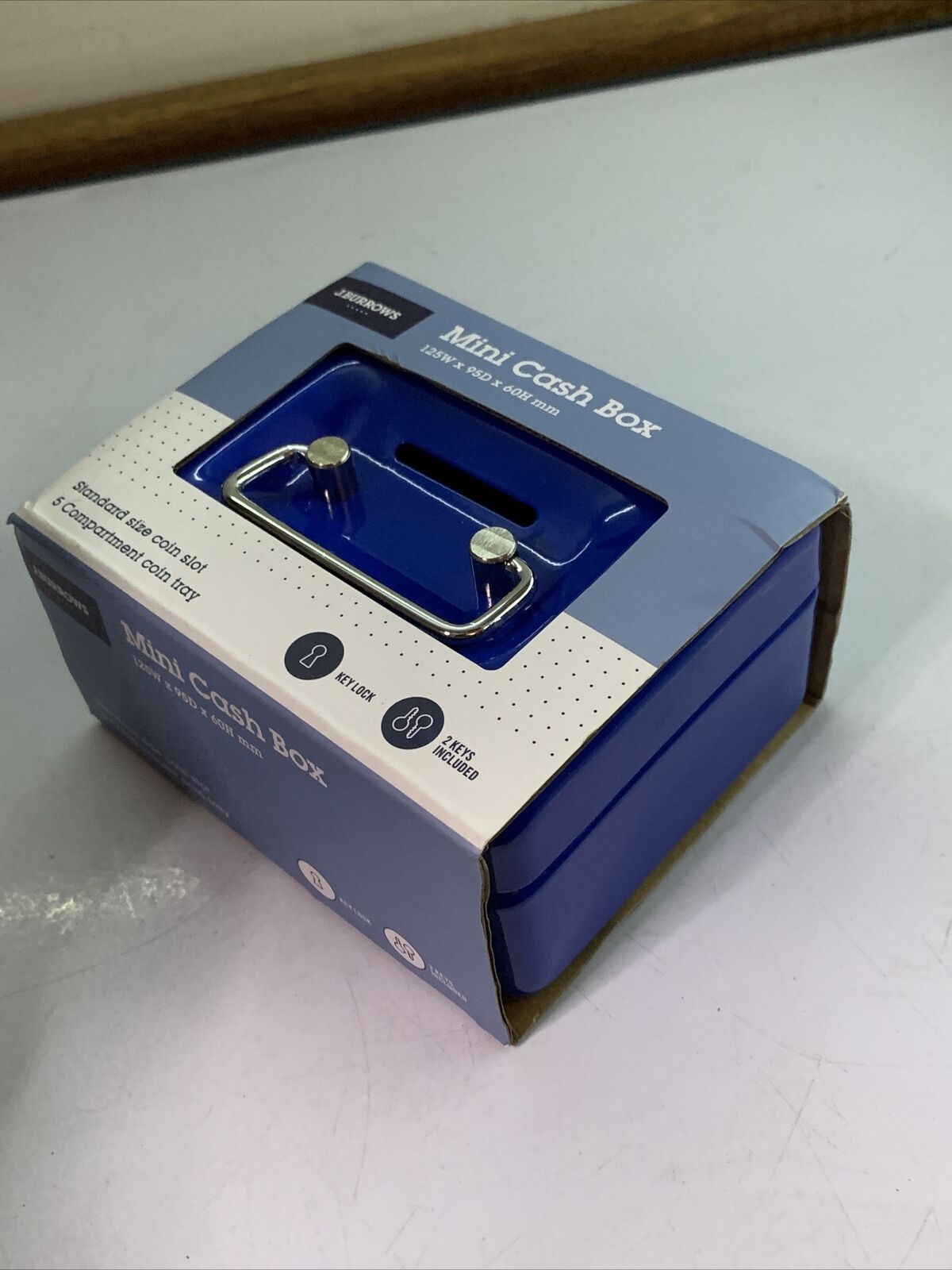 Mini Cash Box 125 X 95 X 60 mm Blue  NEW