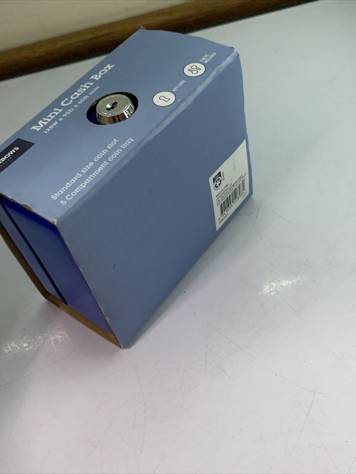 Mini Cash Box 125 X 95 X 60 mm Blue  NEW