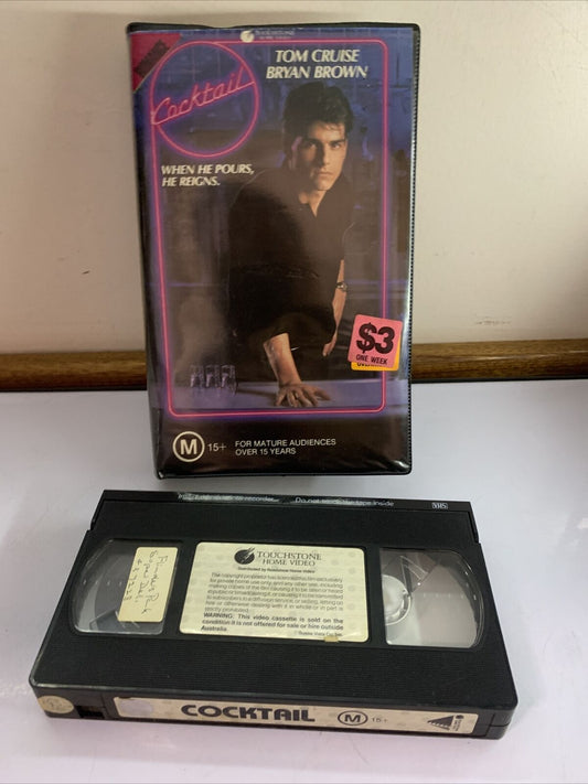 Cocktail (VHS, 1988) Tom Cruise PAL