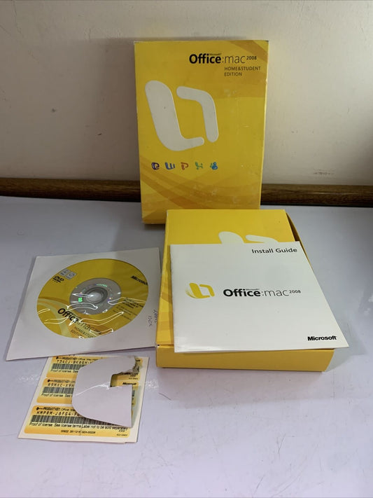 Microsoft Office Apple Mac 2008 Home and Student Edition Word Excel Powerpoint