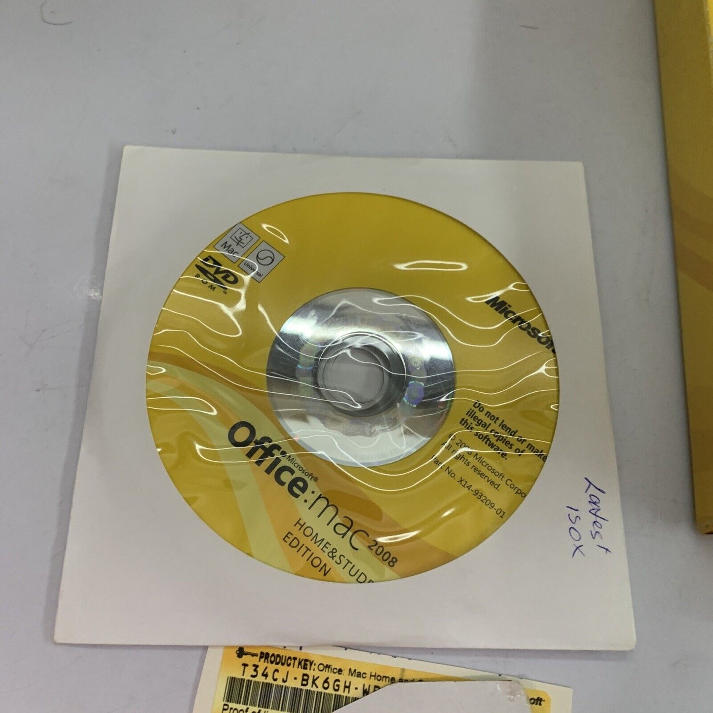 Microsoft Office Apple Mac 2008 Home and Student Edition Word Excel Powerpoint