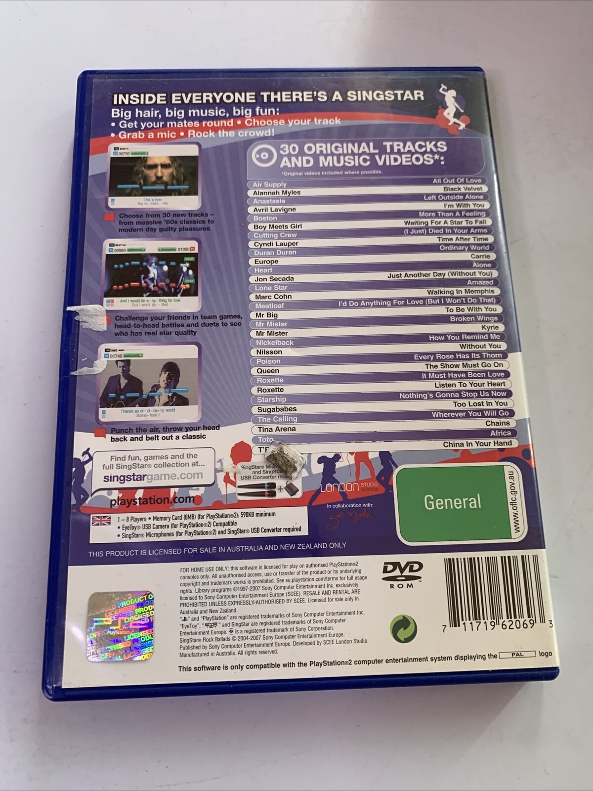 Singstar Rocks Ballads with 2 Microphones Sony PS2 PAL Game Mic Bundle ...