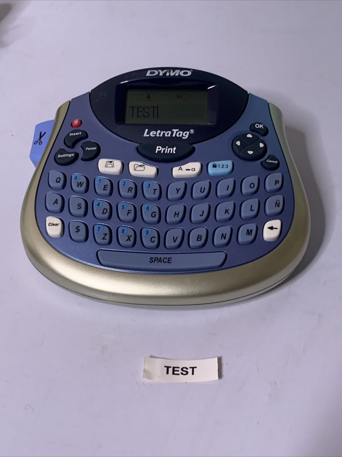 DYMO LetraTag LT100T Portable Label Maker Blue Retro Unit