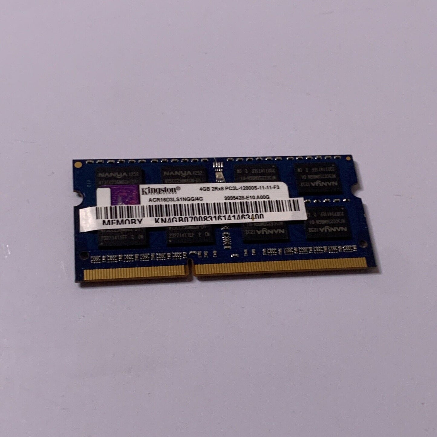 Kingston 4GB DDR3 SDRAM  2Rx8 PC3L-12800S-11-11-F3 SO-DIMM