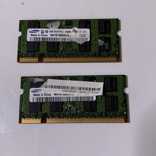 4GB Laptop RAM 2x Samsung DDR2 2G 2Rx8 PC2-5300S SO-DIMM