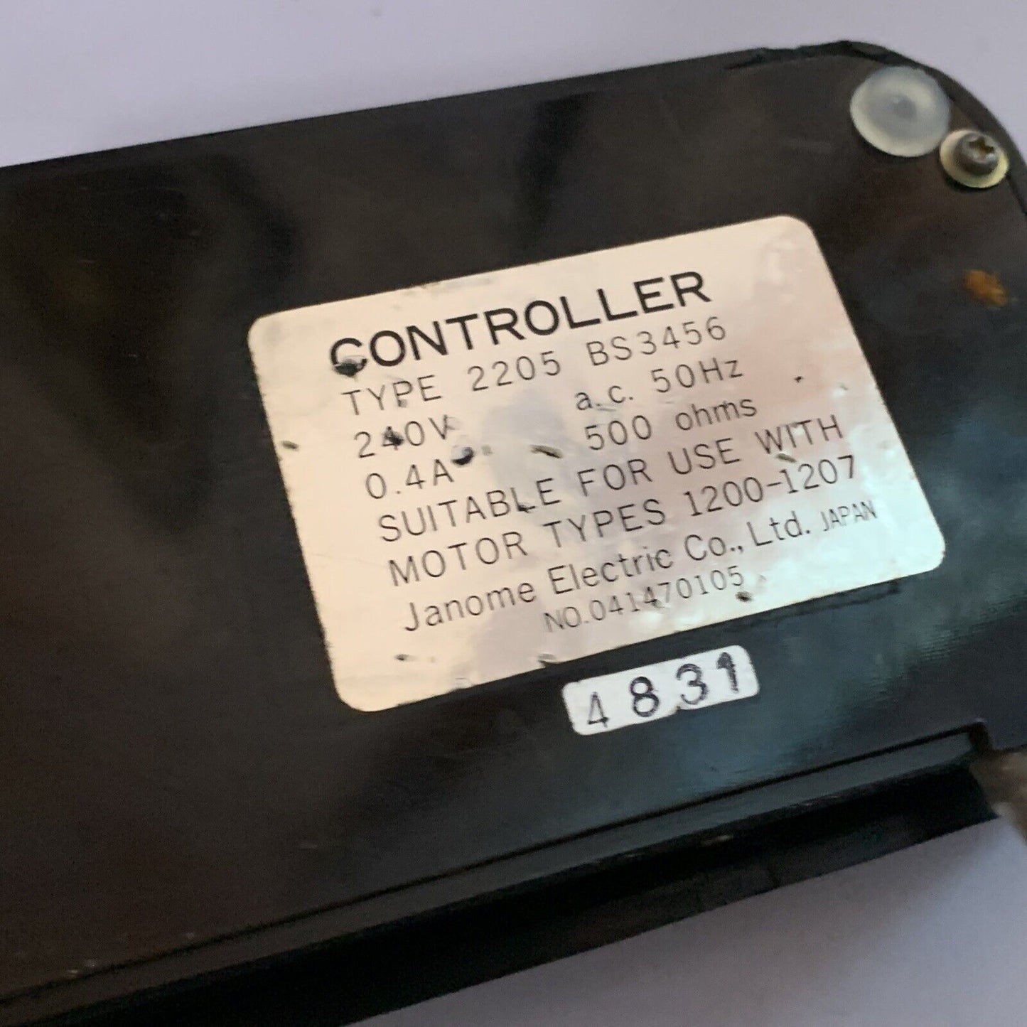 Janome Foot Controller Type 2205 4 Pin Plug Sewing Machine Made in Japan