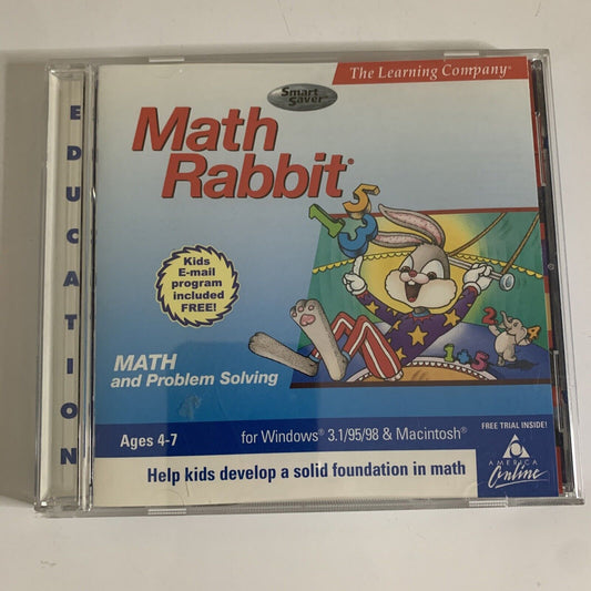 Math Rabbit PC Software Pre-School First Grade Math and Thinking Skills Fun NEW