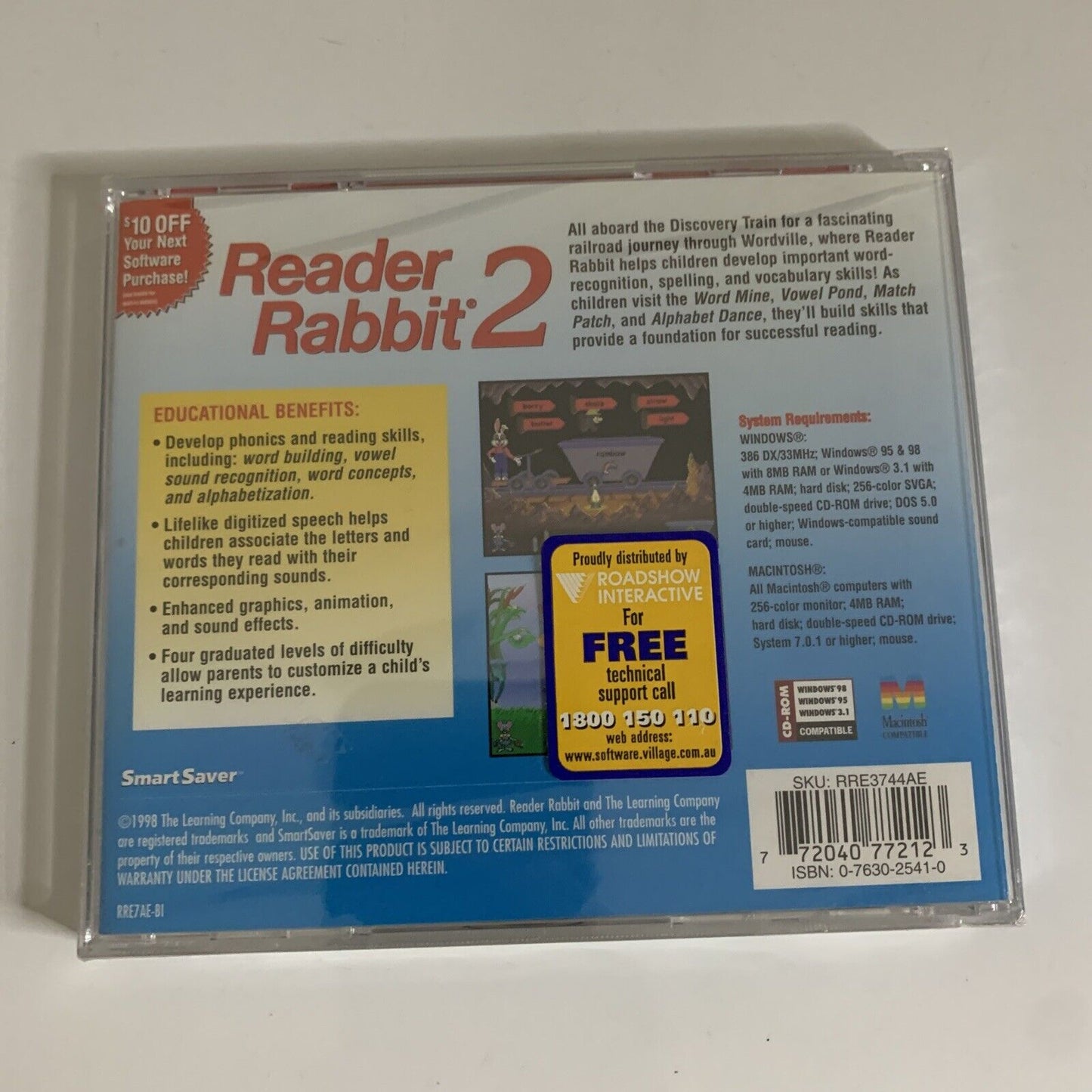 Reader Rabbit 1 & 2 Reading And Phonics Windows  3.1/95/98 Mac NEW Sealed