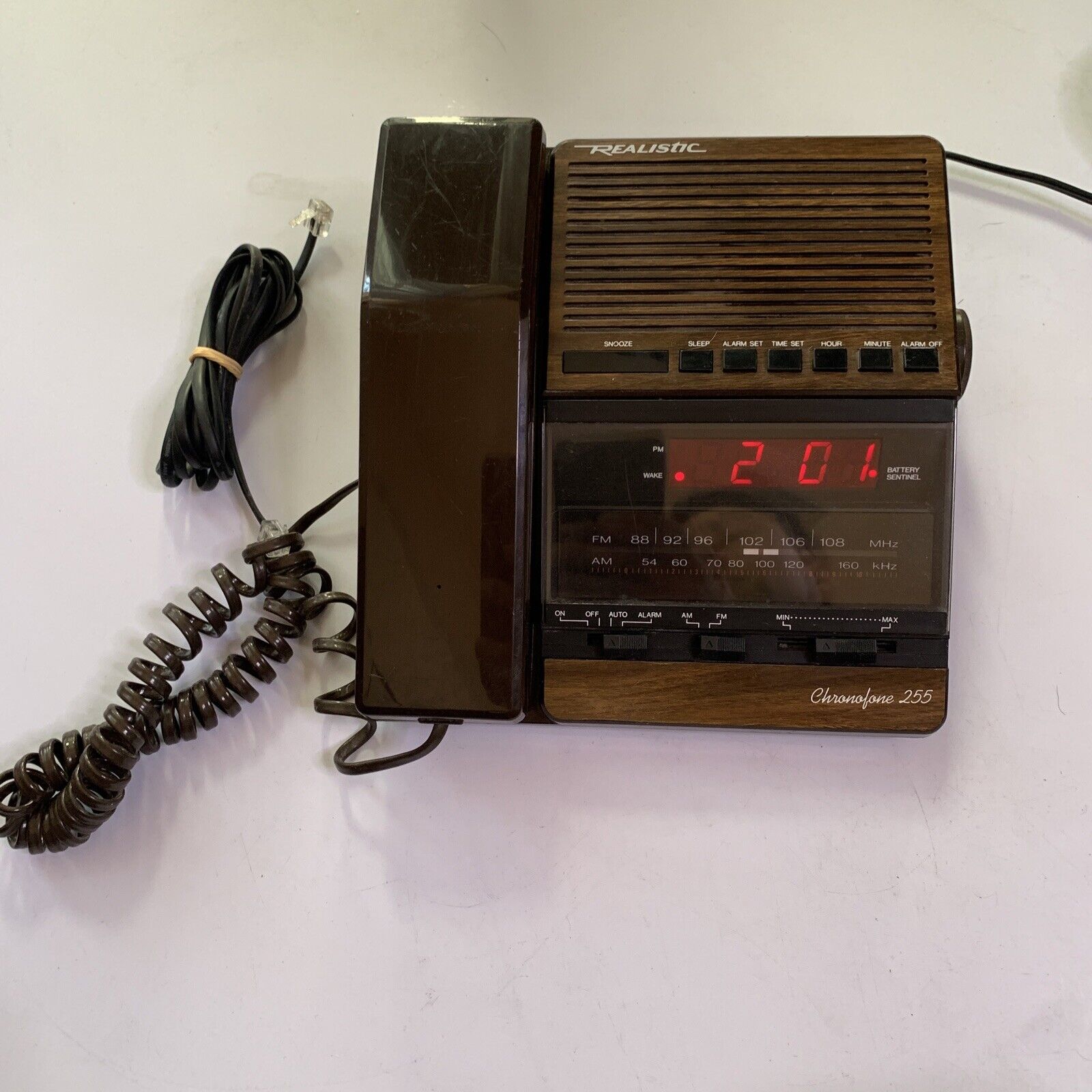 Vintage Realistic Chronofone 255 Corded Telephone & AM/FM Radio Alarm ...