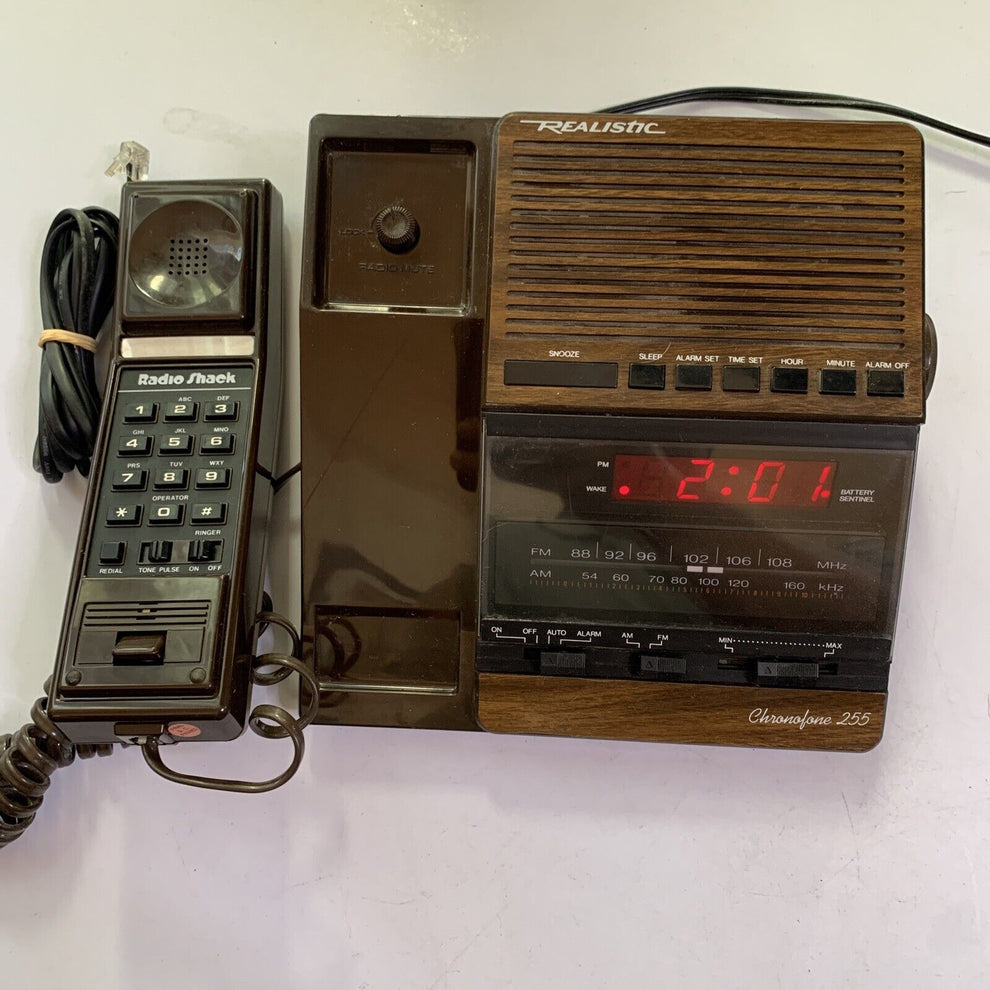 Vintage Realistic Chronofone 255 Corded Telephone & AM/FM Radio Alarm ...