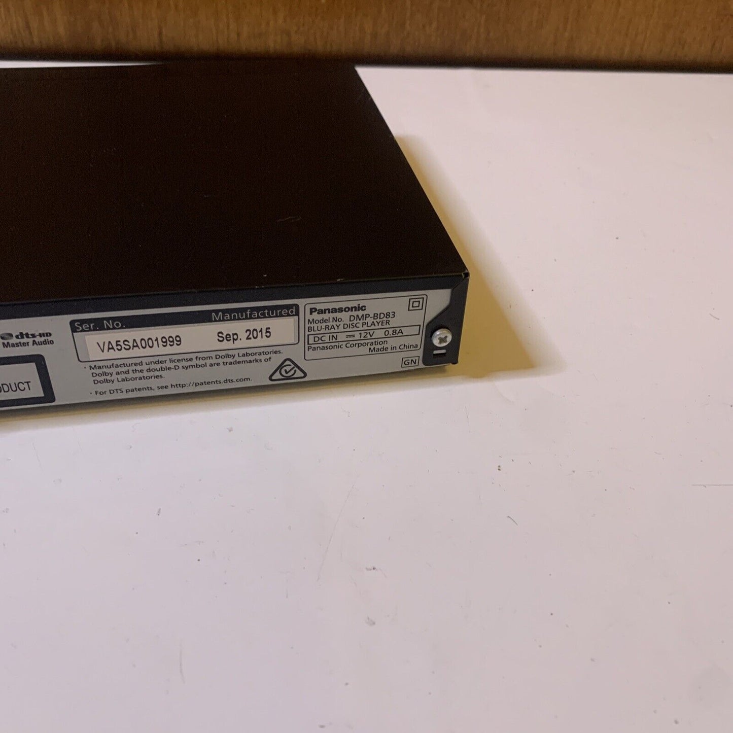 Panasonic Bluray Player with HDMI and Remote Control DMP-BD83 Region B & 4