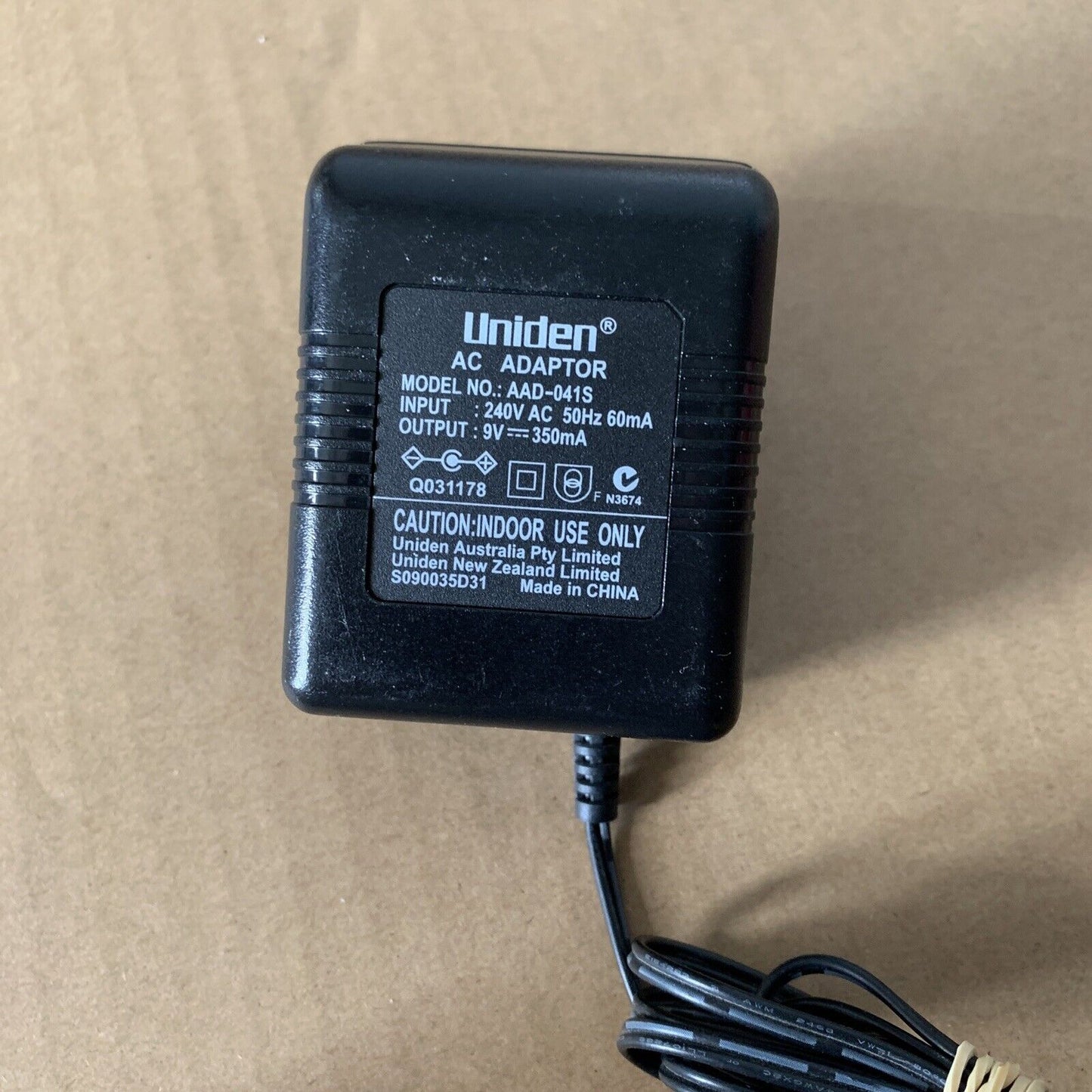 Uniden WDECT 2315+1 Base Charger & AC Adapter AAD-041S 9V 350mA