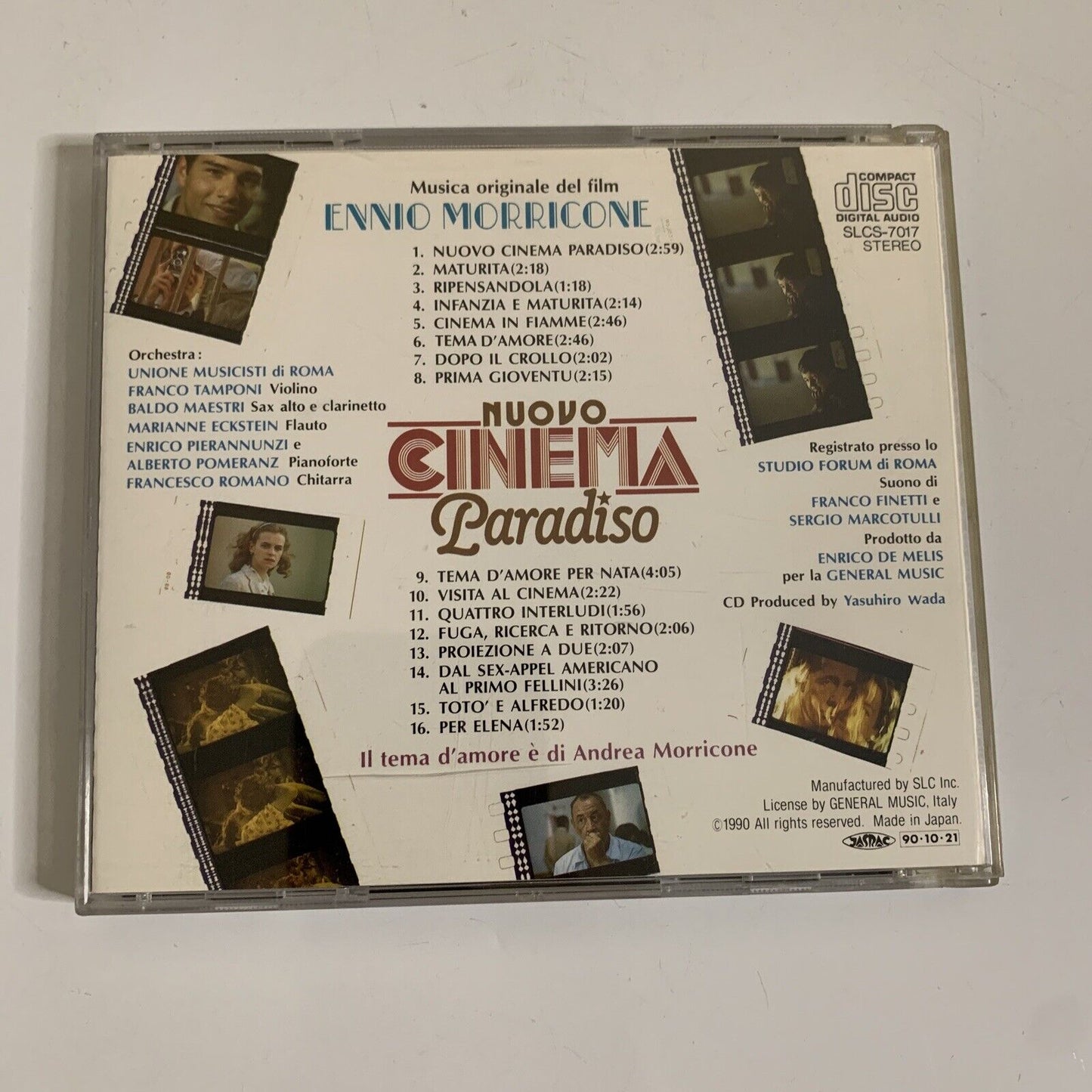 Ennio Morricone – Nuovo Cinema Paradiso Soundtrack (CD, 1990) Japan SLCS-7017