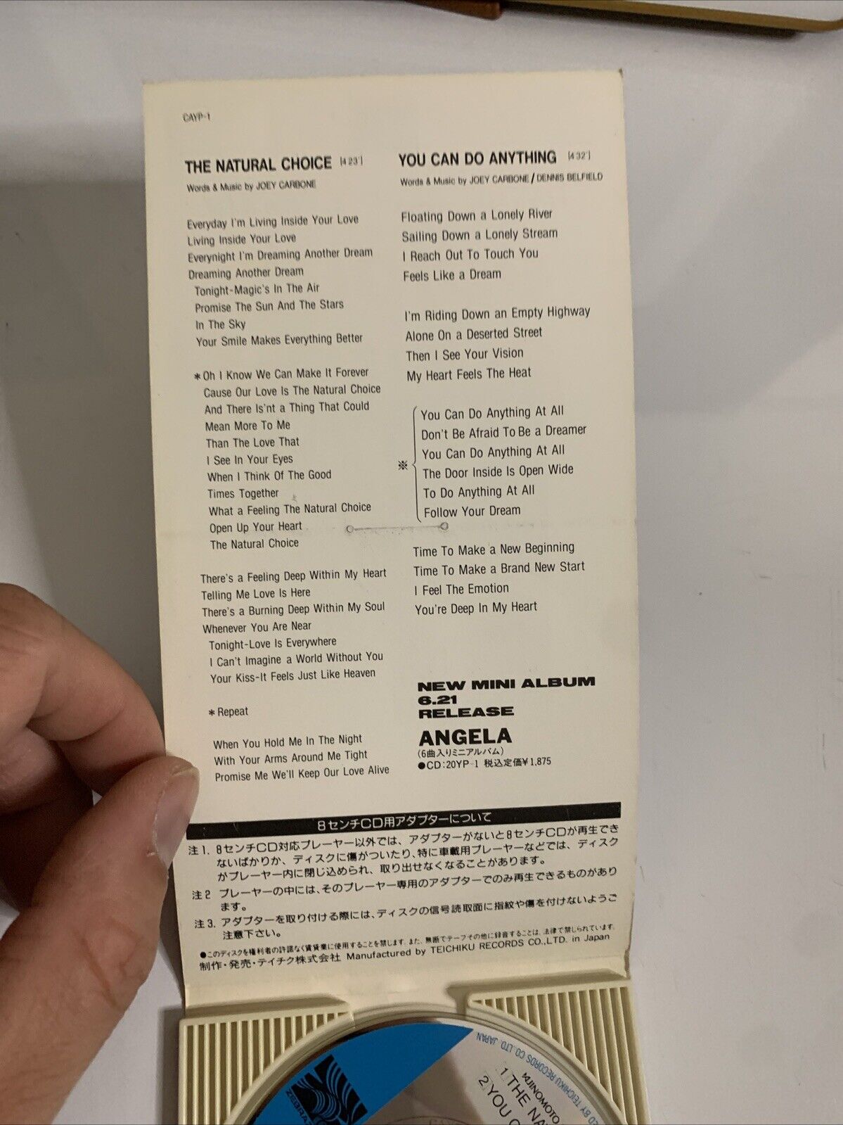 Angela Carole Brown – The Natural Choice (CD, Mini, 1989) CAYP-1