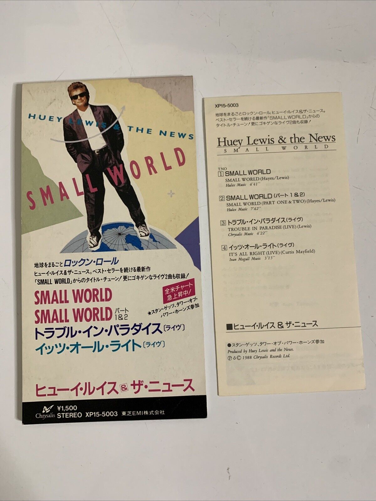 Huey Lewis & The News – Small World (CD, 1988) 8cm Mini Single Japan XP15-5003