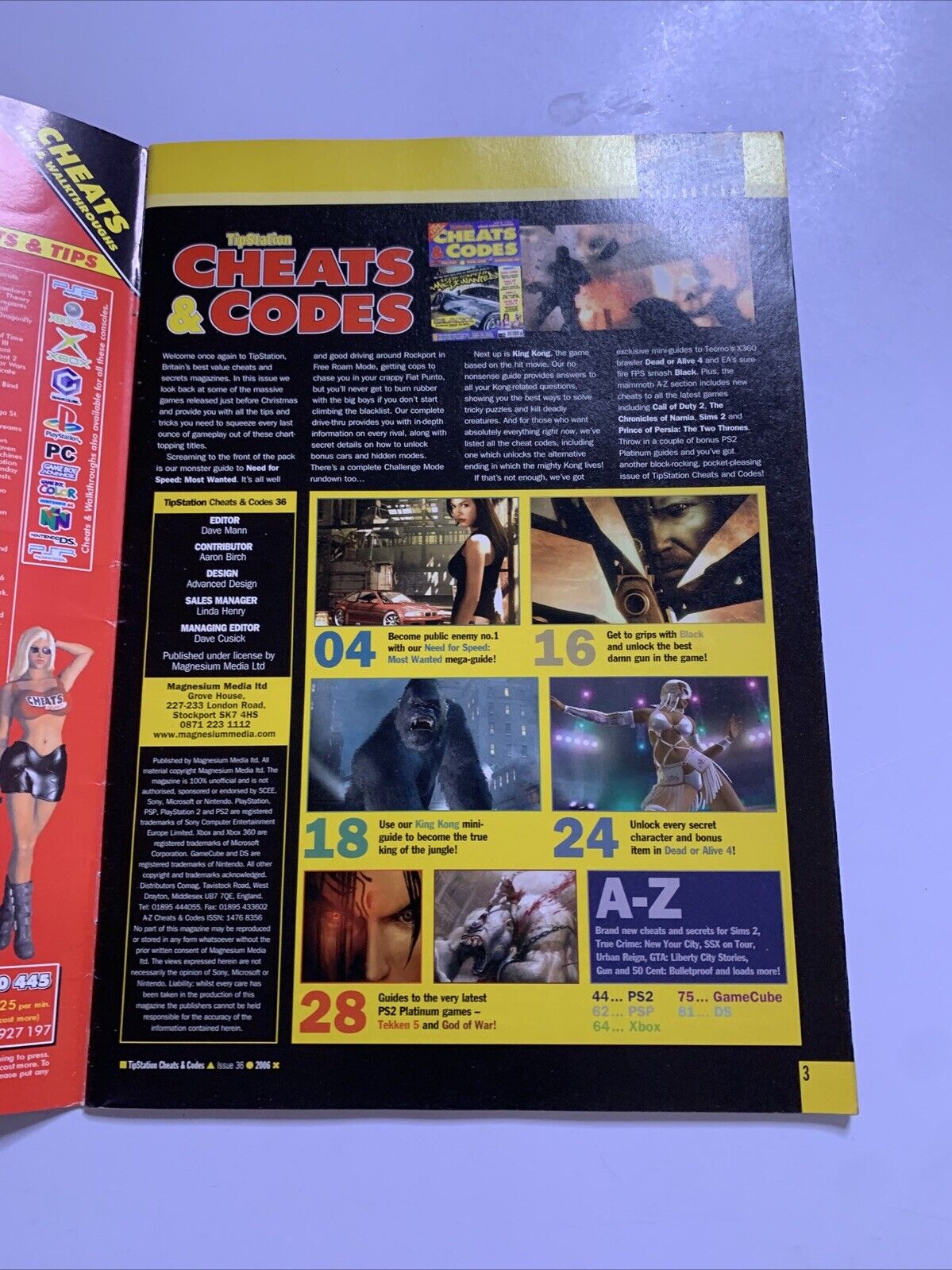 TipStation Cheats & Codes PS2 PSP Xbox 360 GameCube DS Videogames Magazine