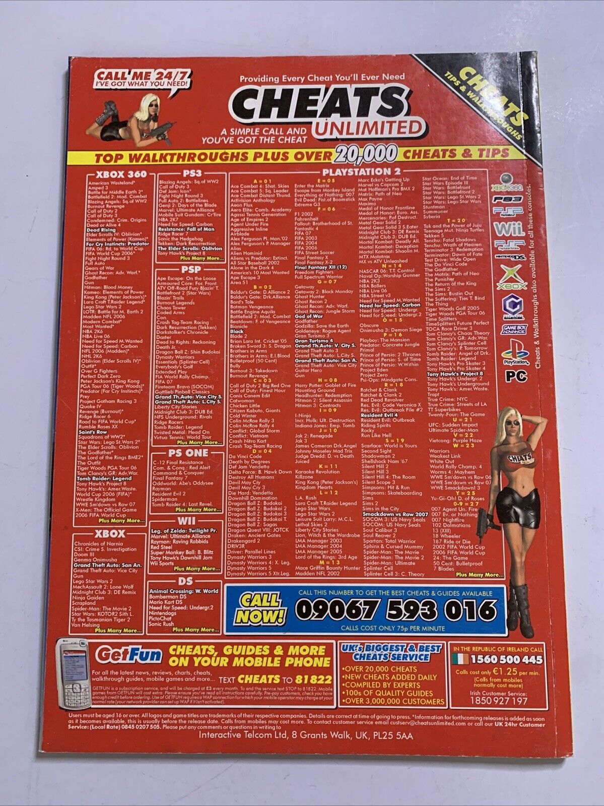 A-Z Of Cheats & Codes 10,475 Collection Videogames Magazine 2007 PS2 PS3 Xbox 36