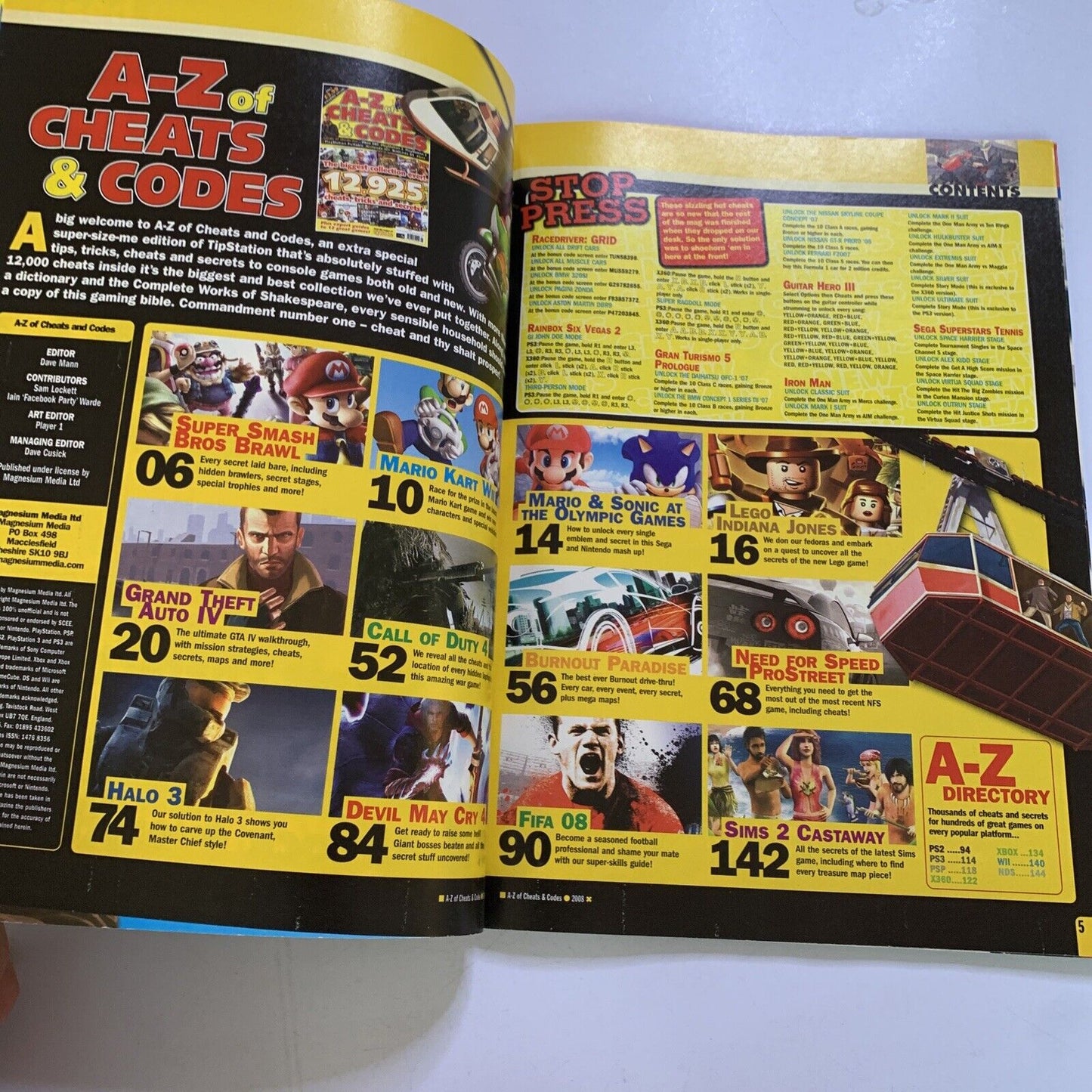 A-Z Of Cheats & Codes 12,925 Collection Magazine PS2 PS3 Wii NDS Xbox 360 GameCu